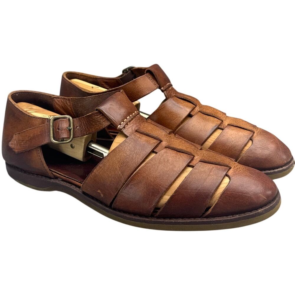Cole Haan Country Vintage Brown Leather Fisherman Buckle Strap Sandal Men 11